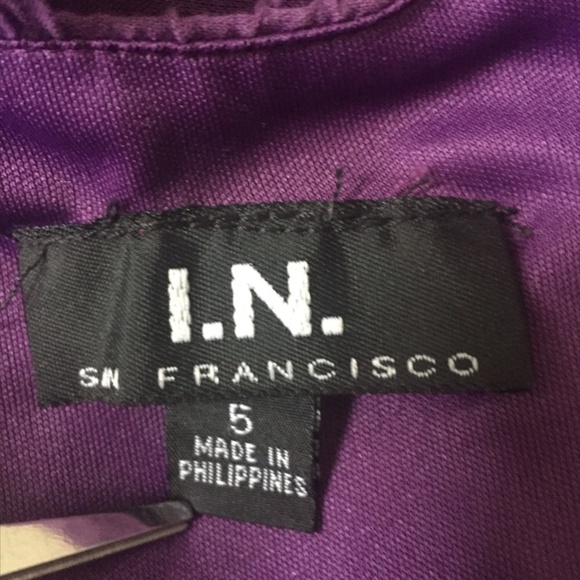 I.N. San Francisco Purple Rose Border Sundress 5 - Picture 6 of 8